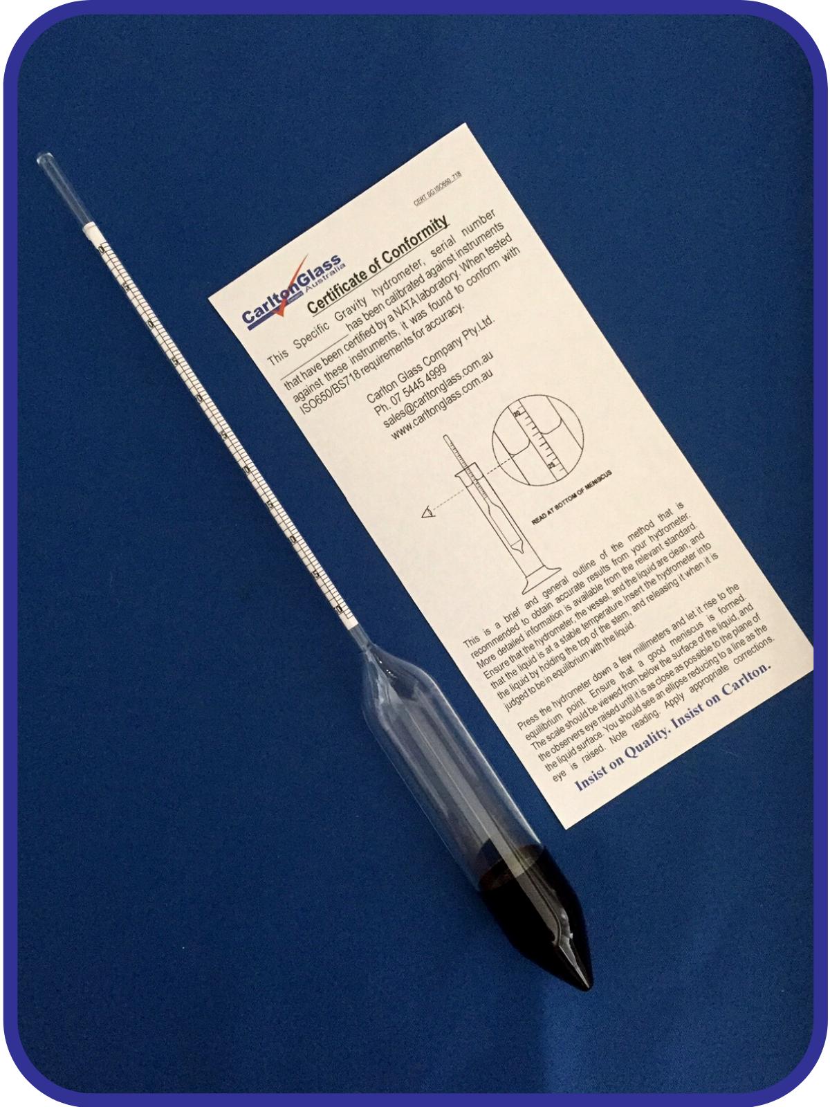 FSG800 Specific Gravity Hydrometer 0.750-0.800 L50 – Carlton Glass